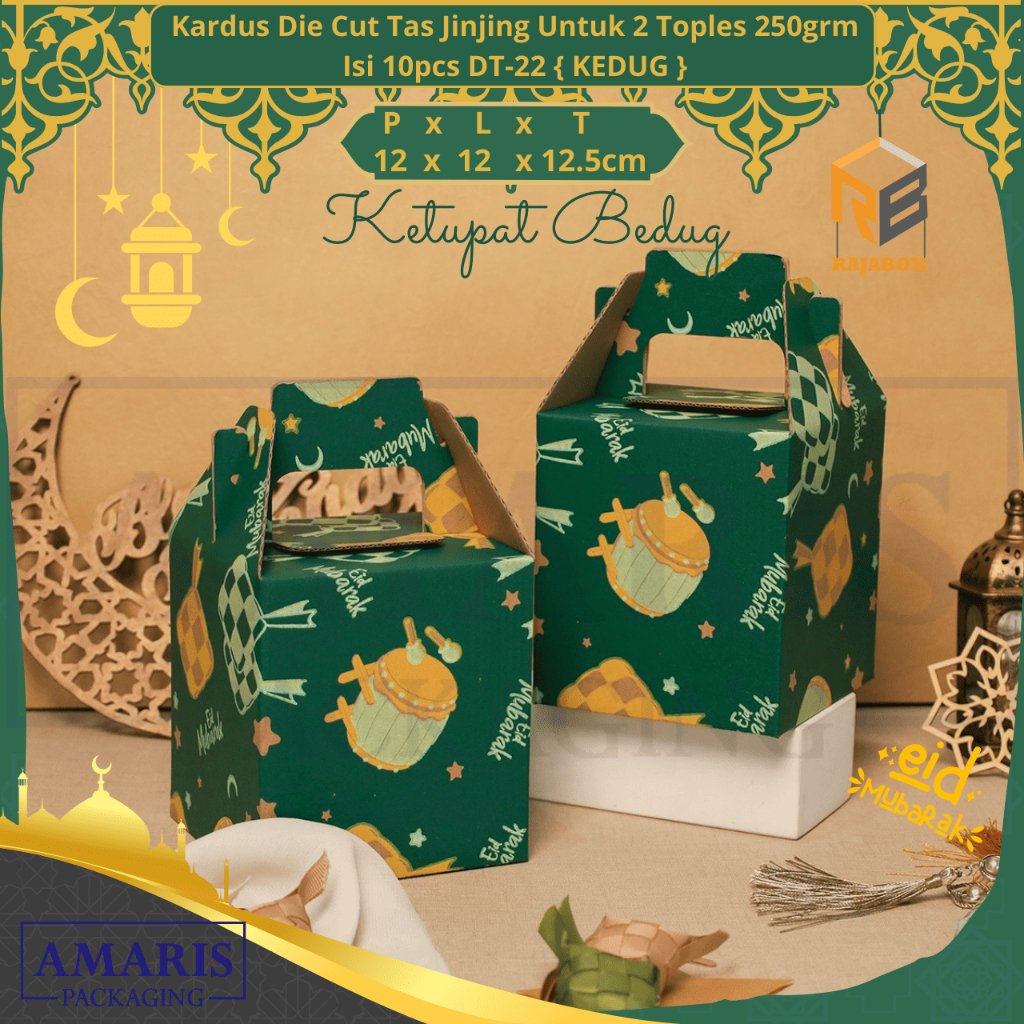 

DT-22 Kardus Die Cut Tas Jinjing Isi 2 Toples 250 Gr Isi 10 Pcs Amaris Packaging