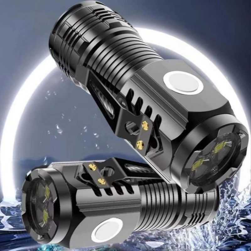 Senter Mini LED 3 Mata / Senter Mini Anti Air Super Terang / Senter Mini Rechargeable