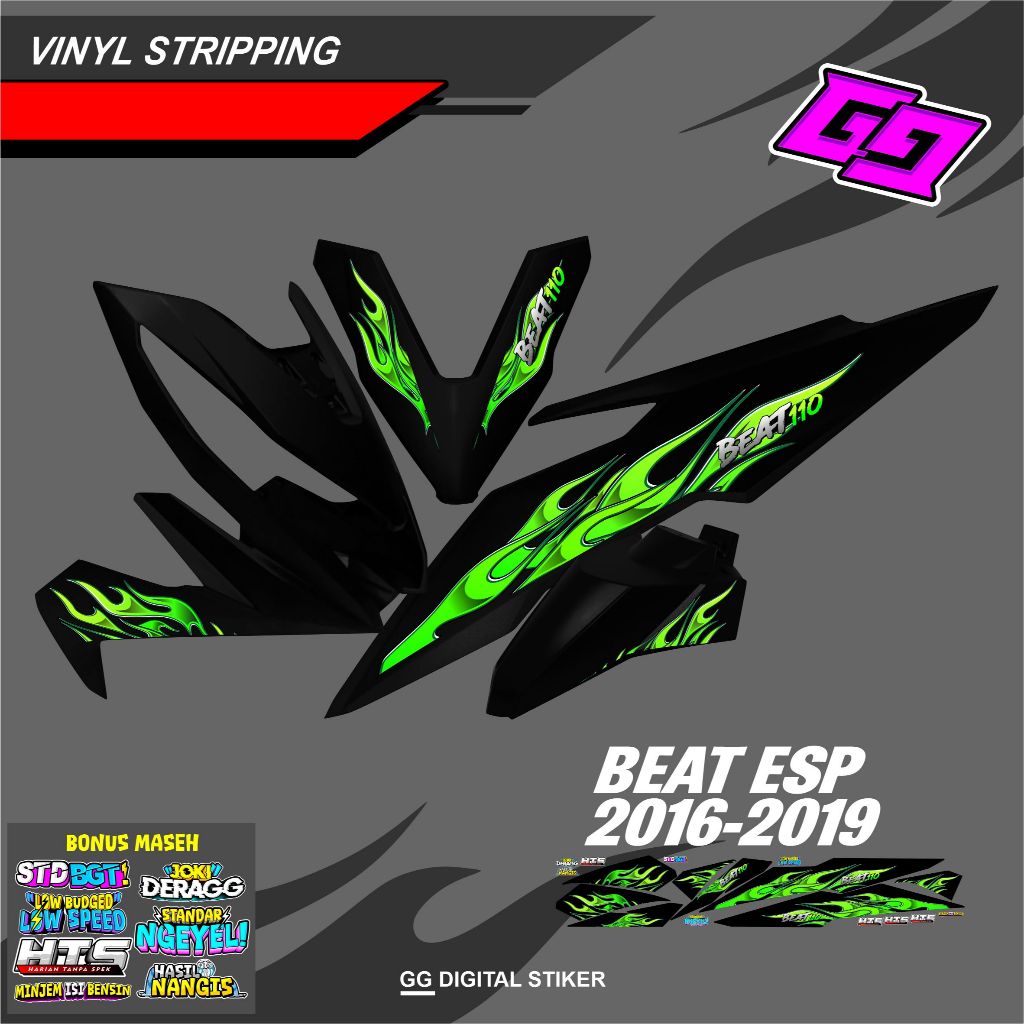 STRIPPING SIMPEL HONDA BEAT ESP BEAT STREET API LIVERY SS R TERBARU