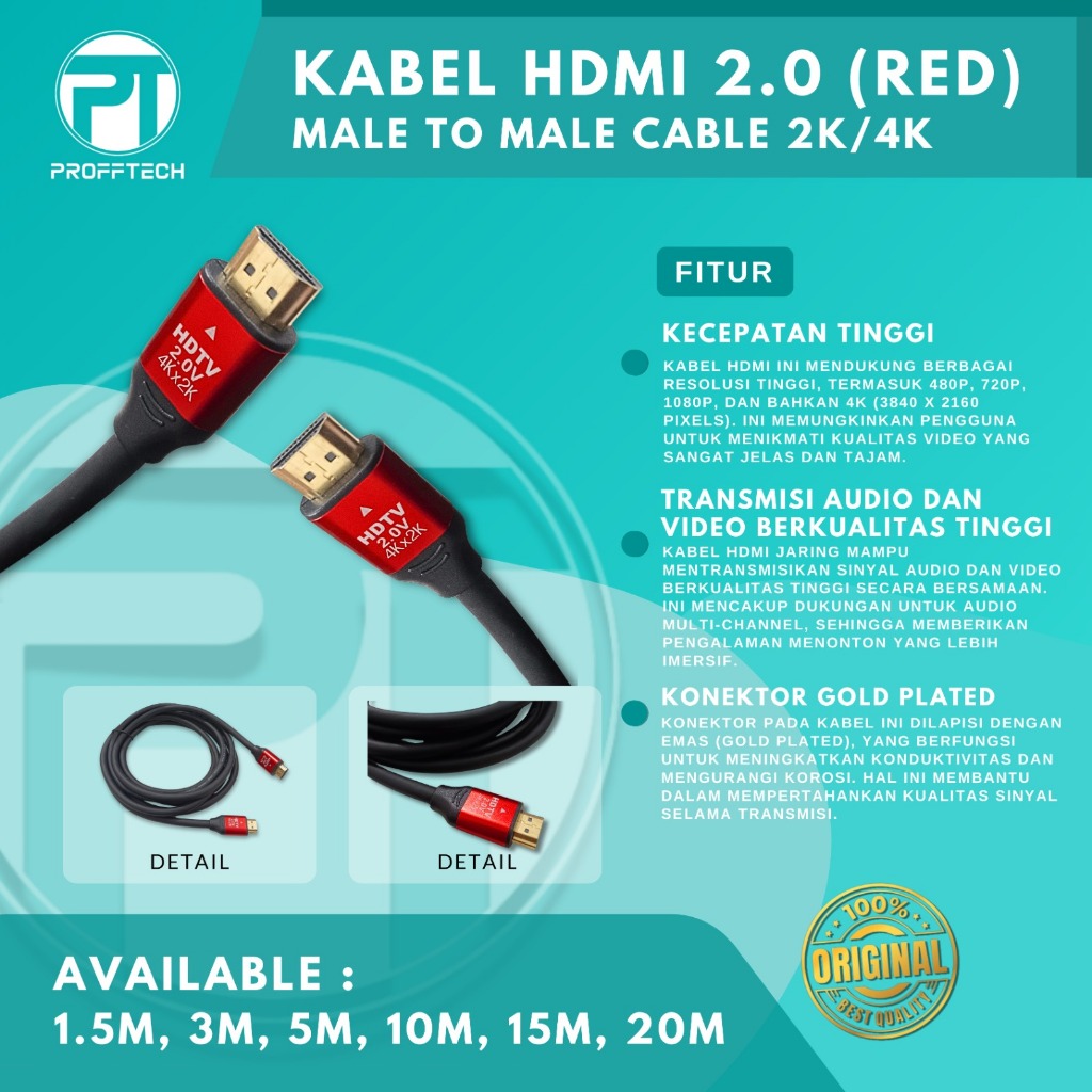 Kabel Hdmi 15 Meter Versi 2.0 High Speed Ethernet Support 4k Original