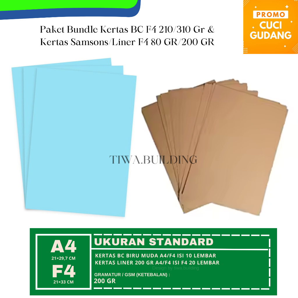 

PAKET KOMBO KERTAS BC BIRU MUDA A4/F4 ISI 10 LEMBAR & LINER 200 GR A4/F4 ISI 20 LEMBAR, PRAKTIS, DAN TERJANGKAU
