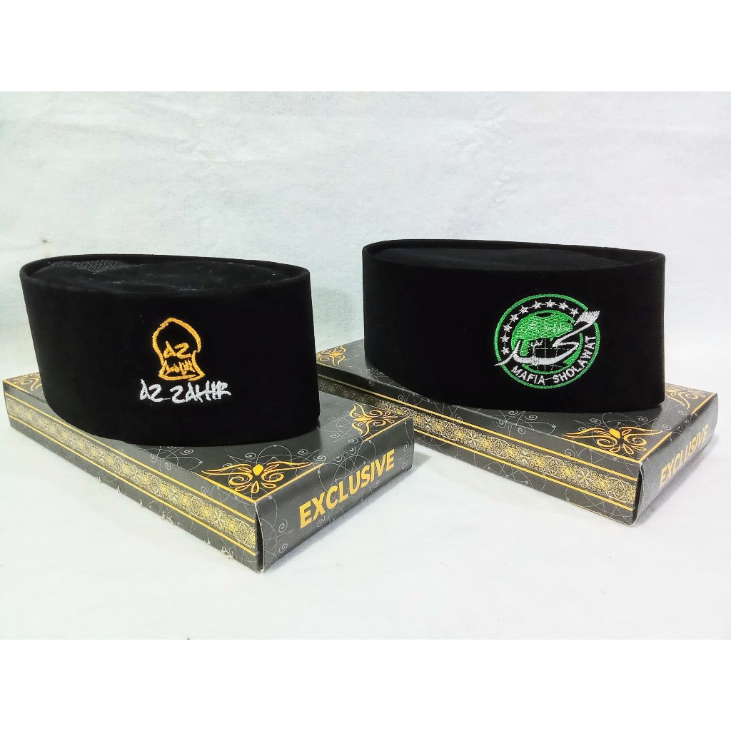 PECI SONGKOK KOPIAH BORDIR LOGO SANTRI/MAFIA SHOLAWAT/AZ ZAHIR