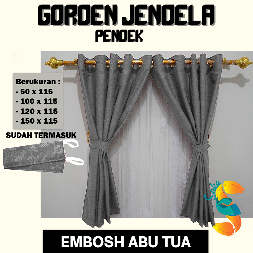Lotsoolup Gorden Kamar Pendek Tinggi 150Cm Horden Ruang Tamu Gorden Jendela Pendek Gorden Kecil
