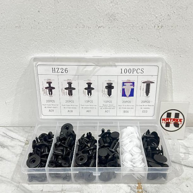 BELTER Baut Rivet 100PCS Baut Kancing Klip Mobil Universal Baut Plastik Bumper MobilMotor NMAX Hs100