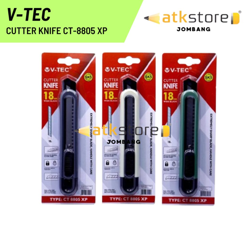 

V-TEC Cutter Knife CT-8805 XP /Cutter / Pisau Cutter / Kater Pemotong Kertas / Pisau Pemotong Kertas