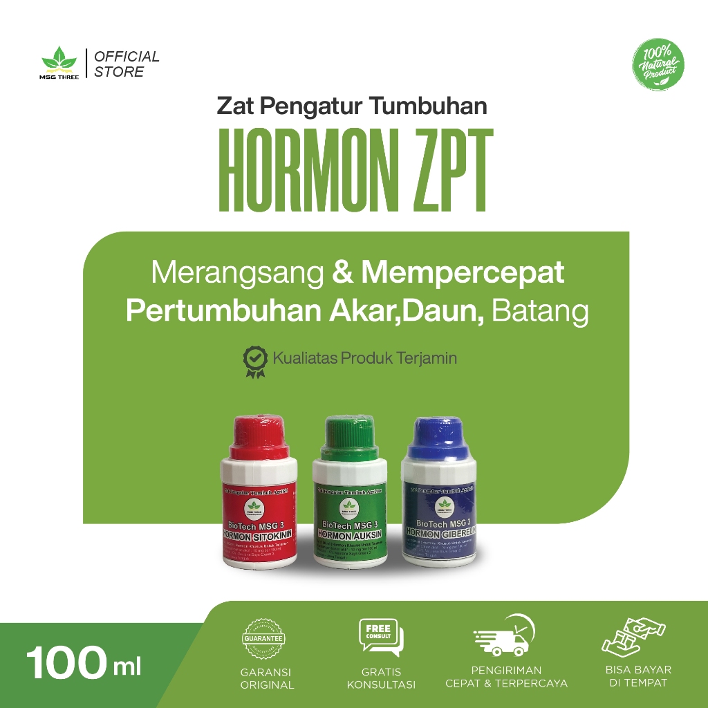 Paket Hormon Tanaman Sitokinin Giberelin Auksin