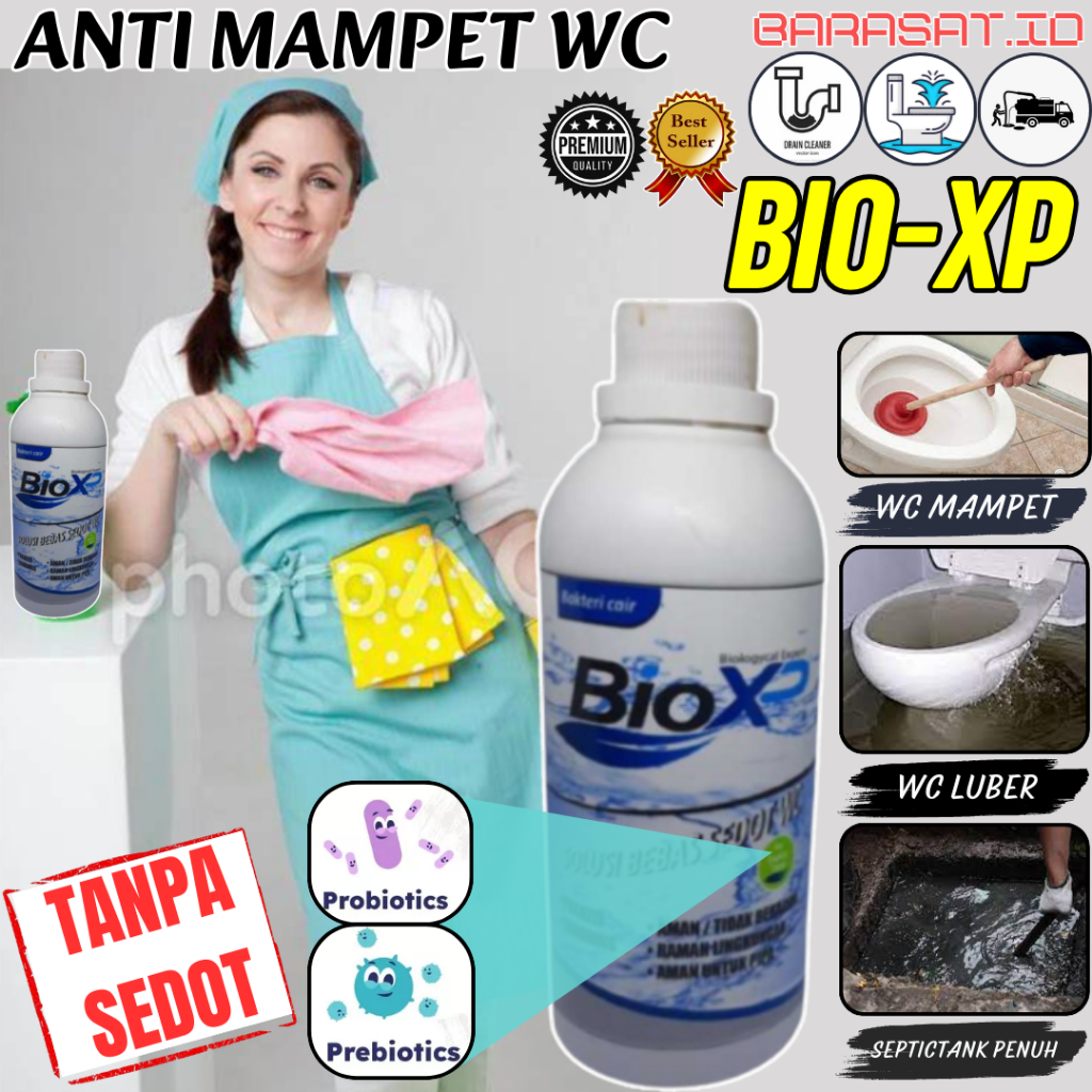 Cairan Anti Mampet WC Septictank Mampet BIo XP Pengurai Limbah Organik Tanpa Sedot