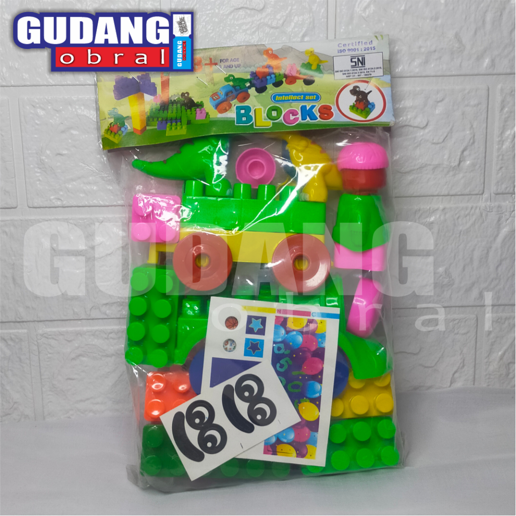 GO - mainan edukasi anak blocks mobil dino / mainan edukasi block isi banyak