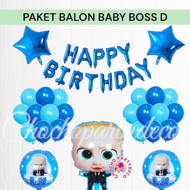 Paket Balon BABY BOSS D / Dekorasi Ulang Tahun Baby Boss