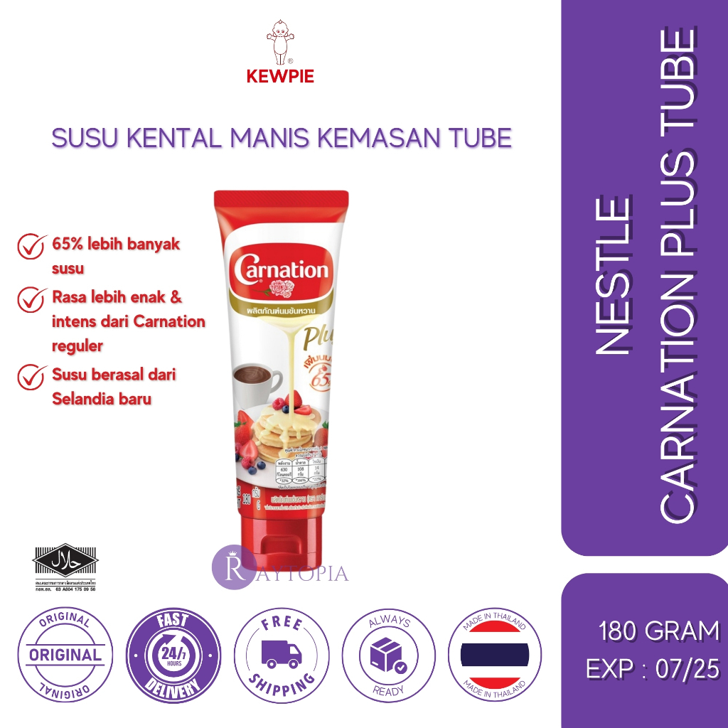 

Nestle - Carnation Sweetened Condensed Milk Plus Tube Berat 180 Gram Thailand