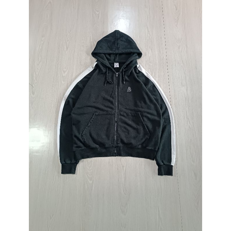 ACOVER ZIPPER HOODIE BLACK