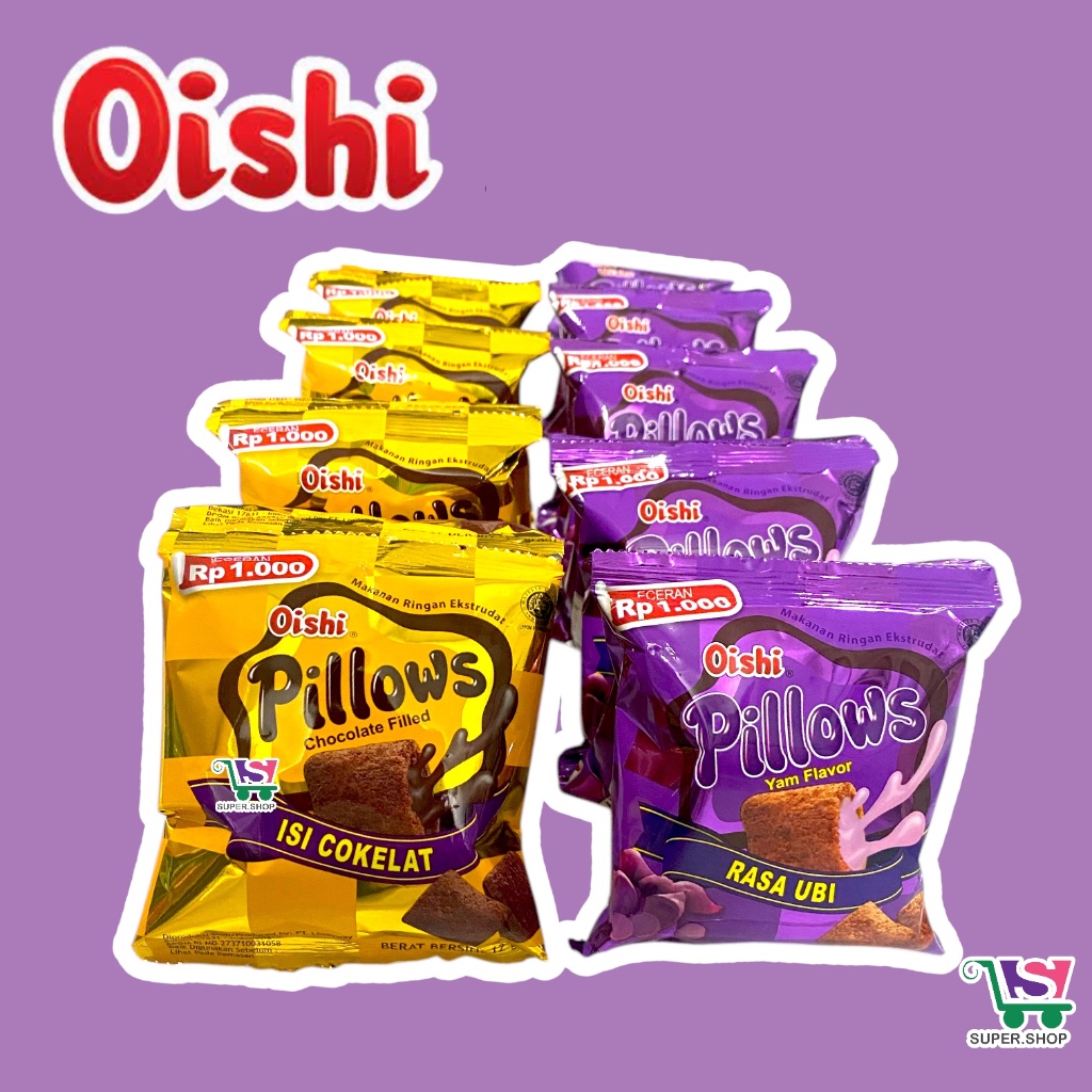 

Oishi Pillows Snack Cokelat / Ubi (isi 10 pcs)