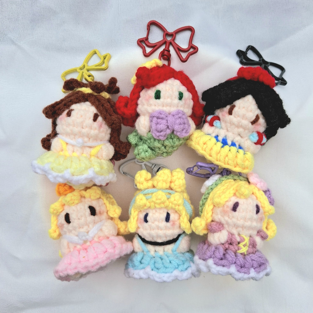 Disney Princess Bag Charm Keychain Crochet