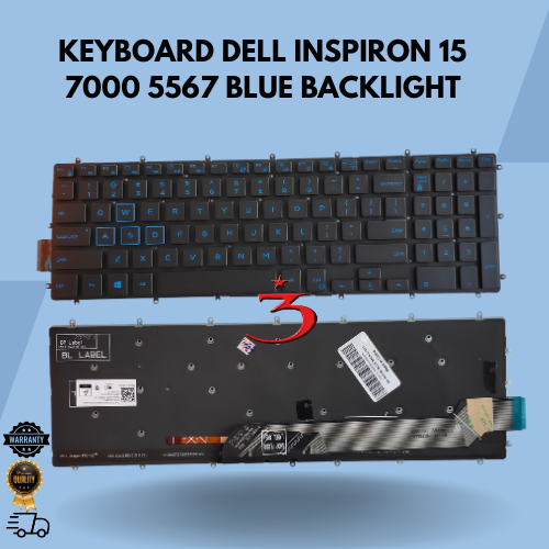 KEYBOARD DELL 15-5567 15-7000 7557 7557 7559 BLUE BACKLIGHT