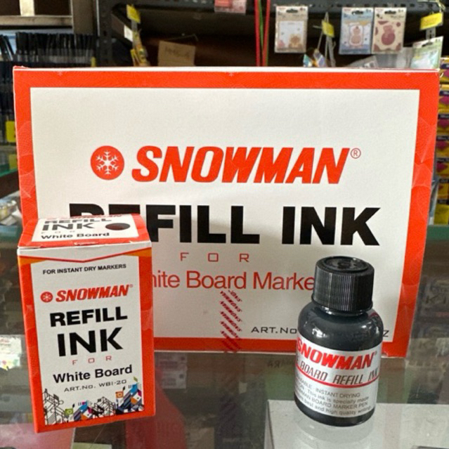 

( 1 Pcs ) Tinta Spidol Papan Tulis Whiteboard Snowman / Snowman Refill White Board Bisa Dihapus