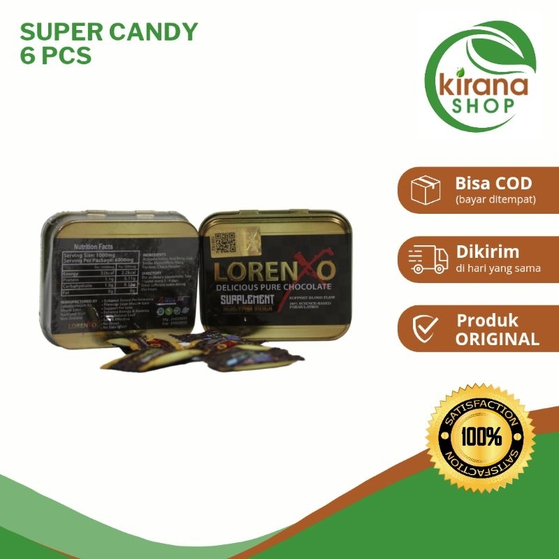 

Gula Gula Rasa Chocolate Rasa Manis Lorenso isi 6 Candies