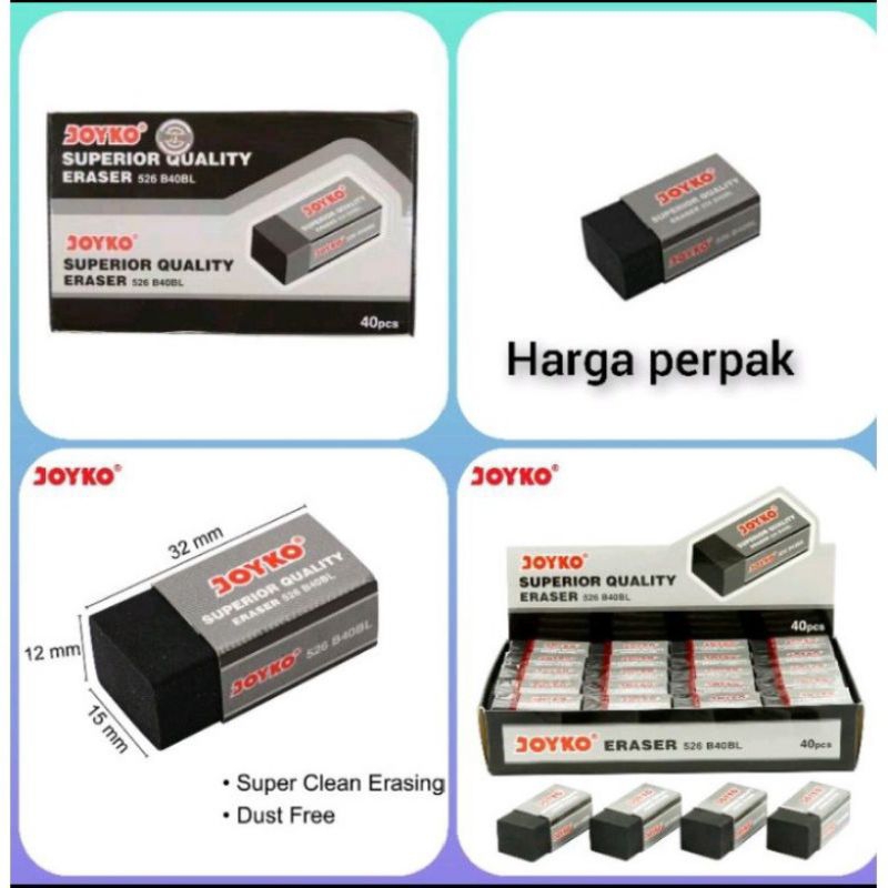 

Penghapus Kecil Joyko Hitam 1 Pak isi 10pcs