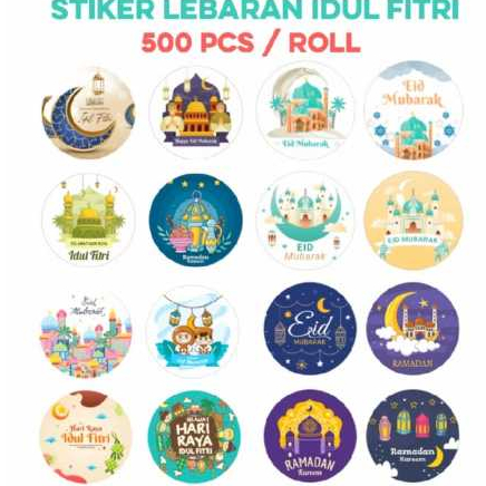 

500 pcs STIKER SELAMAT IDUL FITRI LEBARAN EID MUBARAK RAMADHAN PUASA BULAT 2,5 CM THANKYOU SEGEL ONLINE SHOP