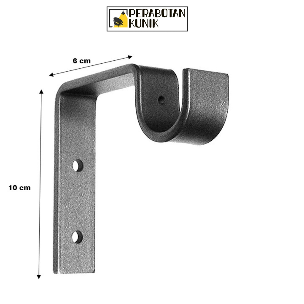 bracket siku besi gantungan / gantungan gorden / siku ambalan tebal