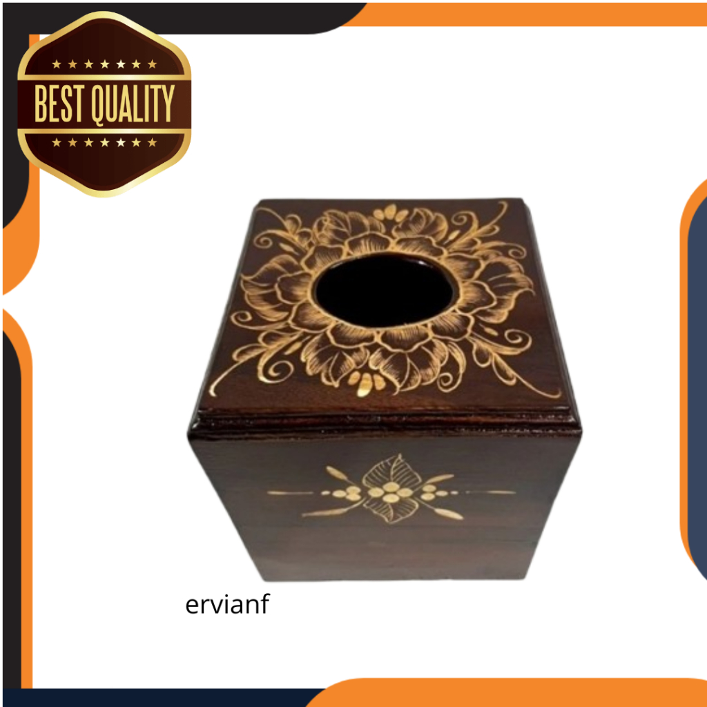 kotak tempat tisu kecil / tisu gulung kayu jati