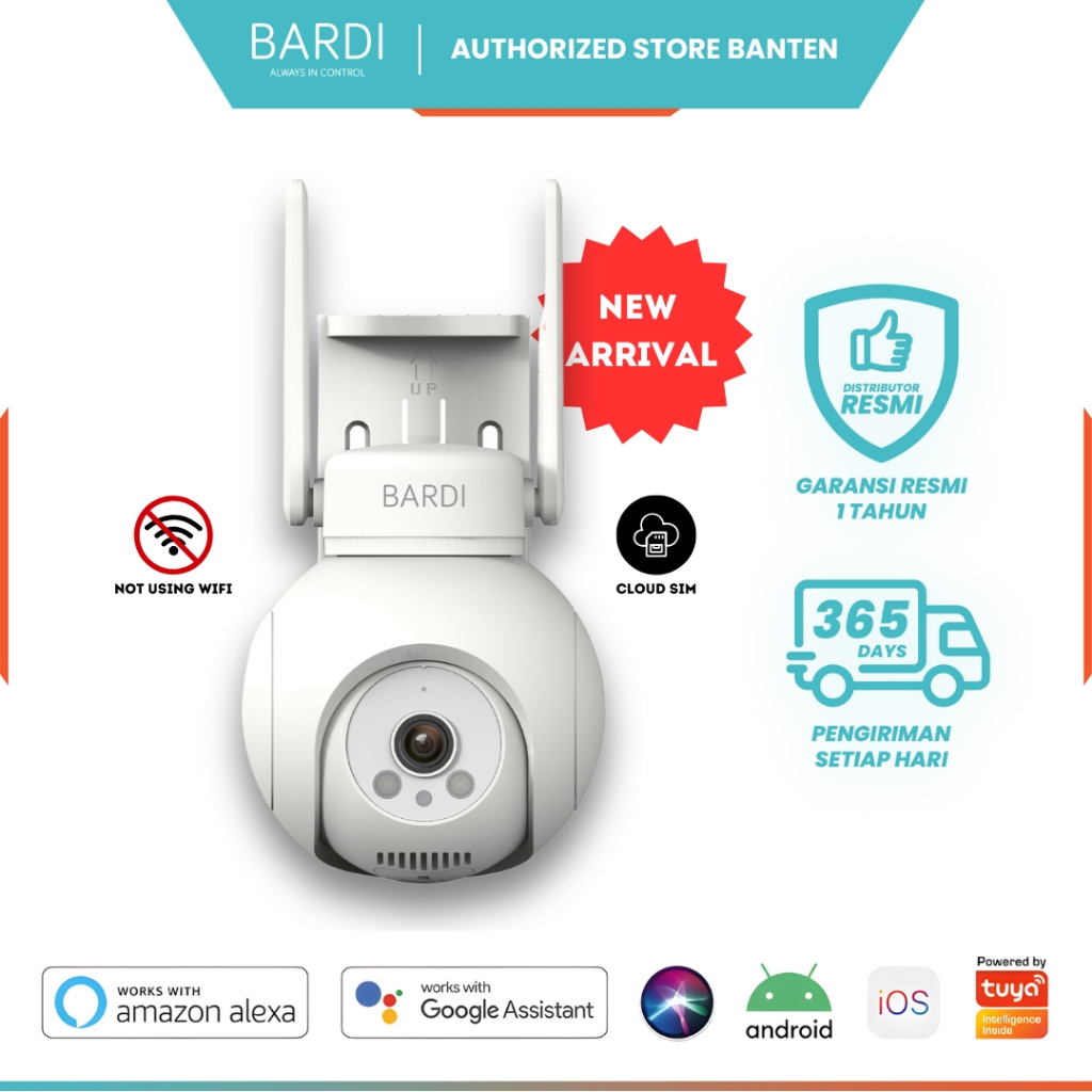 BARDI Smart IP Camera Outdoor PTZ with Cloud SIM CCTV Tanpa WiFi