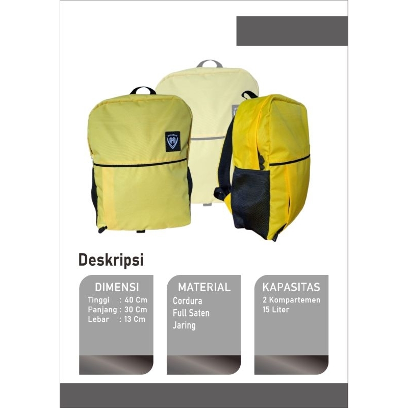 Tas Ransel Sekolah Unisex Double M A01108 (Alimi)
