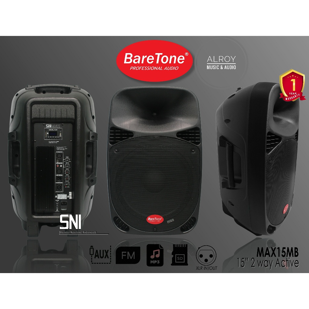 Speaker Aktif Baretone 15" MAX15MB / MAX 15MB / MAX 15 MB (1 buah)