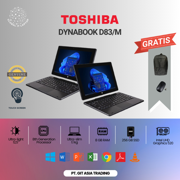 LAPTOP 2 IN 1 TOSHIBA DYNABOOK D83/M TOUCHSCREEN RAM 8/128GB SSD