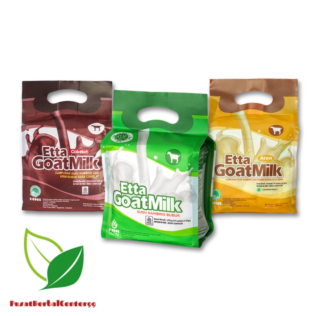 

HNI Etta Goatmilk Susu Kambing Bubuk 10 sachet Varian Aren / Original / Cokelat