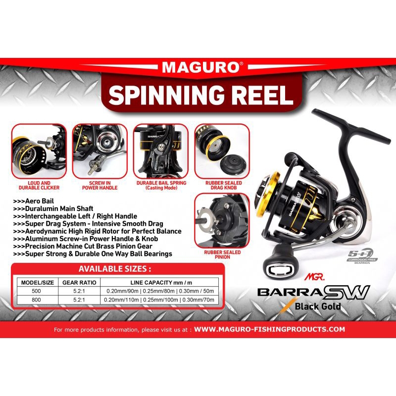 REEL MAGURO BARRA SW 500/800 SCREW POWER HANDLE