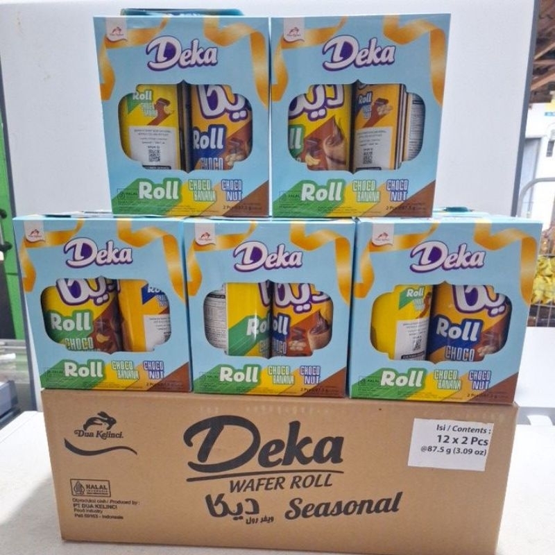 

SATU DUS PAKET DEKA WAFER ROLL ISI 12 BOX(SATU BOX ISI 2 KALENG*87.5GR)