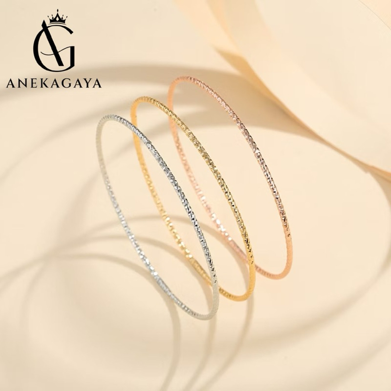 Gelang keroncong ukir titanium anti karat dan tidak luntur model terbaru