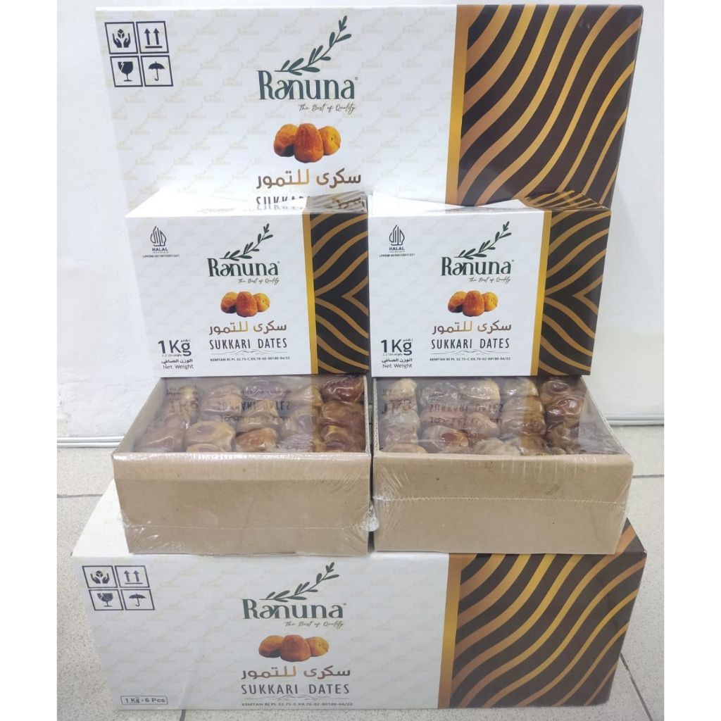 

Kurma Sukari Raja Premium RANUNA 1kg Sukkari Dates Premium Fresh