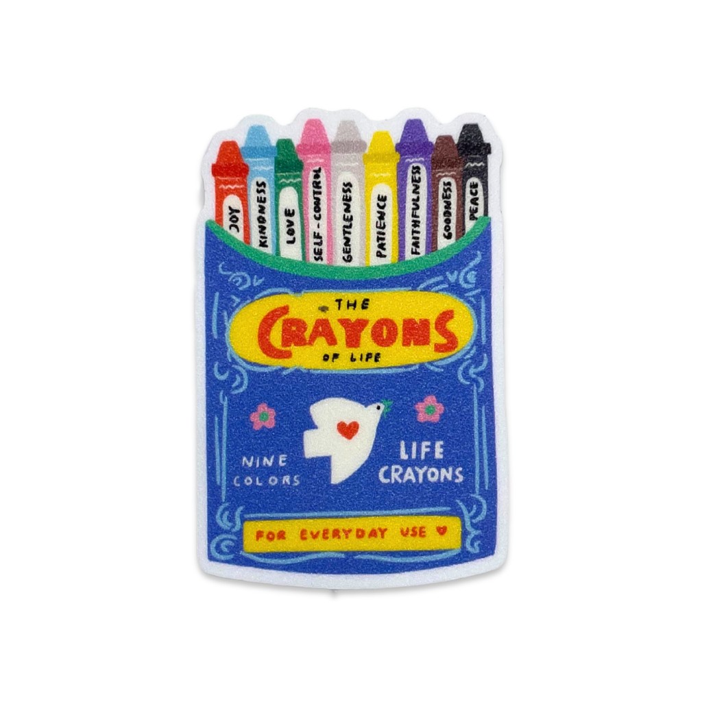 

The Crayons of Life Glitter Sticker by Hanna Siahaan - Motivational Quote