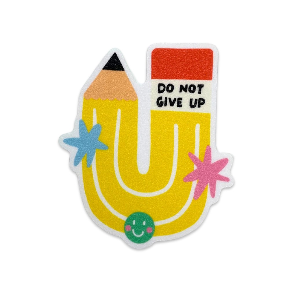 

Do Not Give Up Glitter Sticker by Hanna Siahaan - Motivational Quote