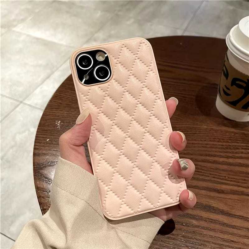 FANSTORE_PKU - Luxury Hard Case / iPhone / Diamond Bludru Rhombic / Pink / 11 12 13 14 15 Pro Plus P