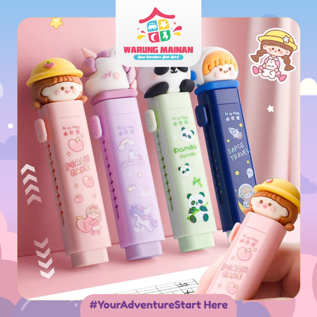 

[WARUNGMAINAN] [WM114] Eraser Pen/Mechanic Eraser / Penghapus mekanik Cute FREE 2 pc Refill