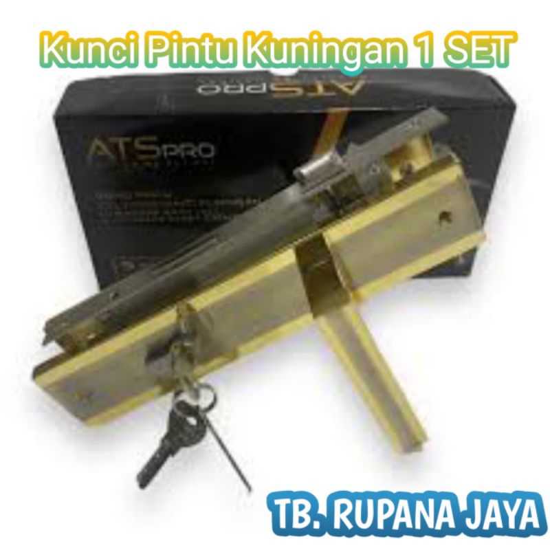 Gagang Kunci Pintu 1 Set Besar / Handle Body Pintu KUNINGAN