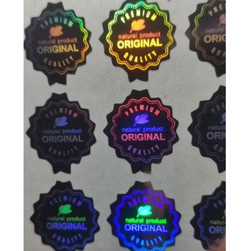 

stiker hologram premium produk original silver