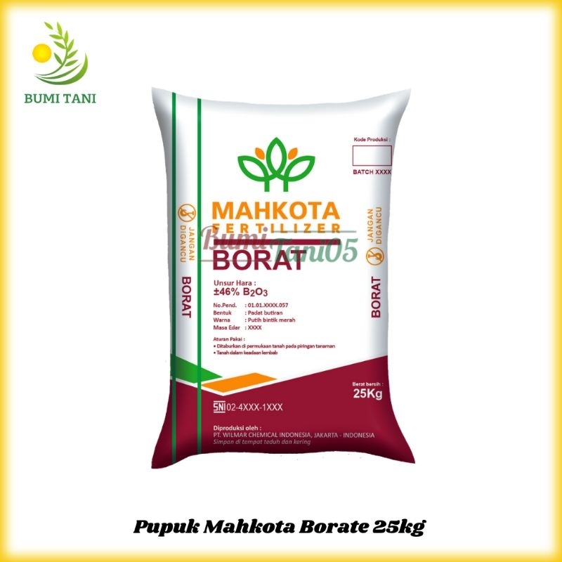 Pupuk Mahkota Borate 46% Kemasan 25KG