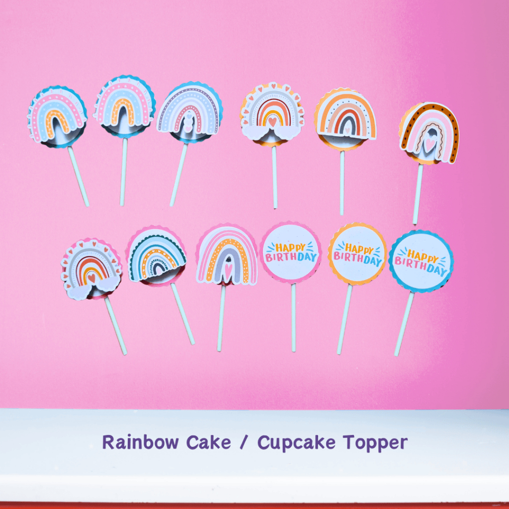 

Birthday Cupcake/Cake Topper Rainbow