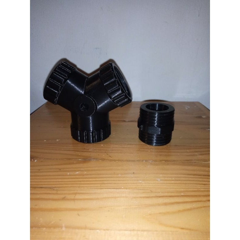 Gas mask filter Y connector