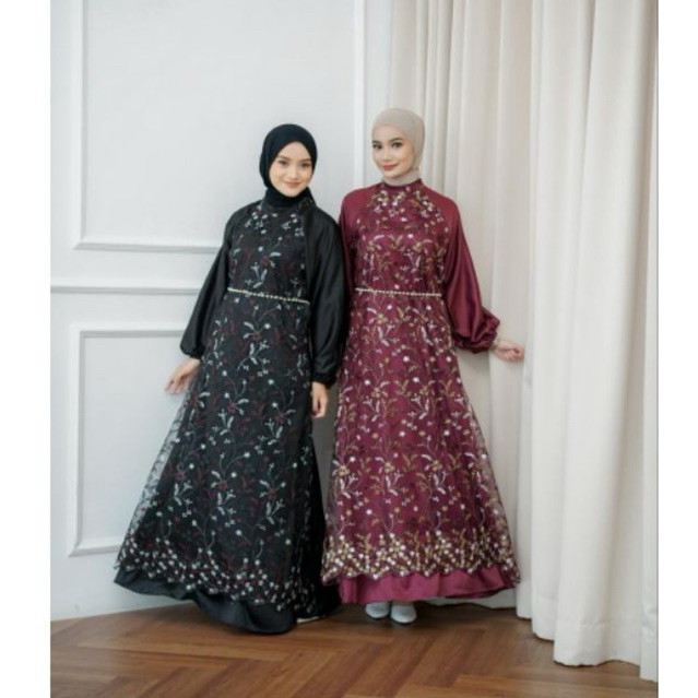 VinneraHijab - Chayra Long Dress Premium Raya Edition | Gamis | Abaya | Kaftan | Bumil | Lebaran | I