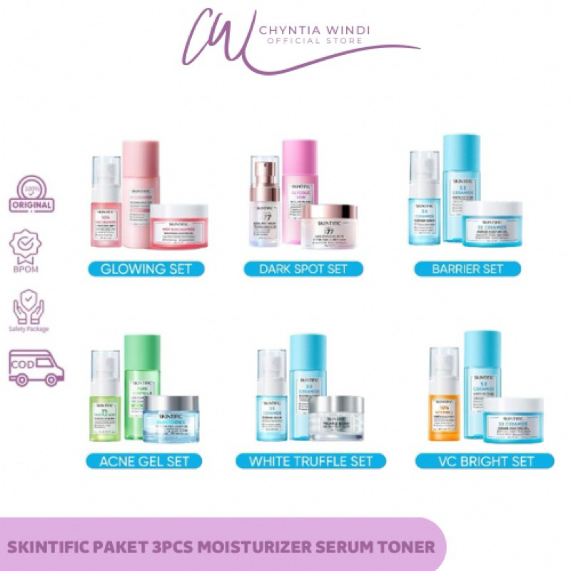 Skintific bundle 3in1 moisturizer toner dan serum | 5xbarier, retinol, hydrating| biome