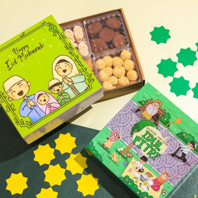 

[10PCS] BOX IDUL FITRI 4 TOPLES KOTAK DESAIN FAMILY KARDUS TEBAL IDUL FITRI LEBARAN HAMPERS