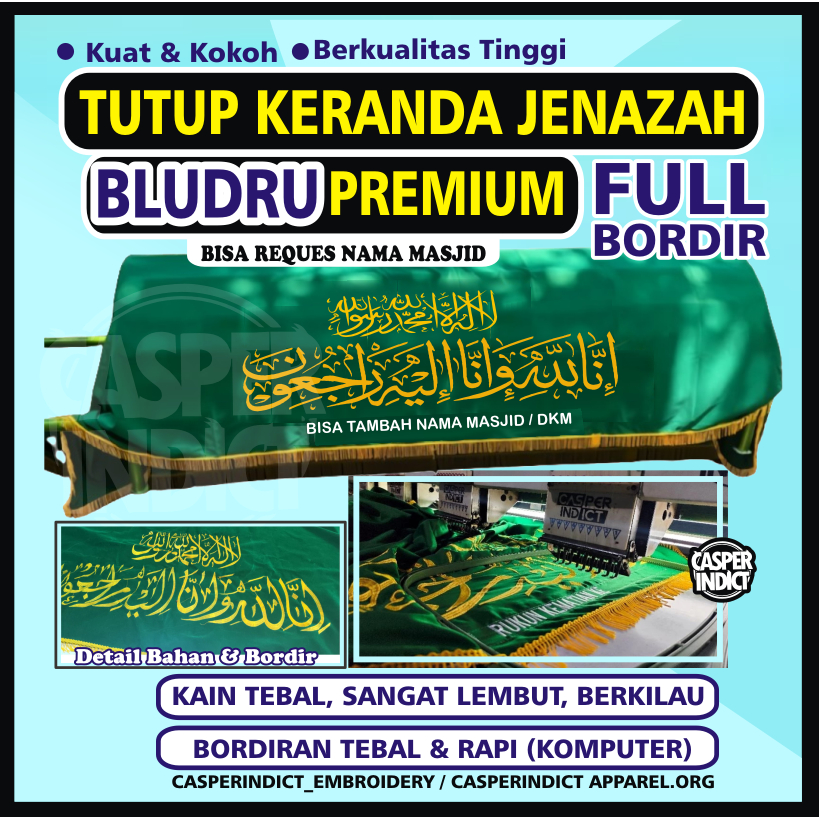 BLUDRU PREMIUM FULL BORDIR TUTUP KERANDA JENAZAH