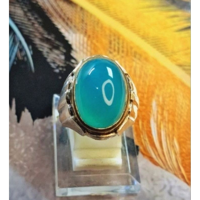 Natural Bacan Doko Ring Perak Simpel Elegant