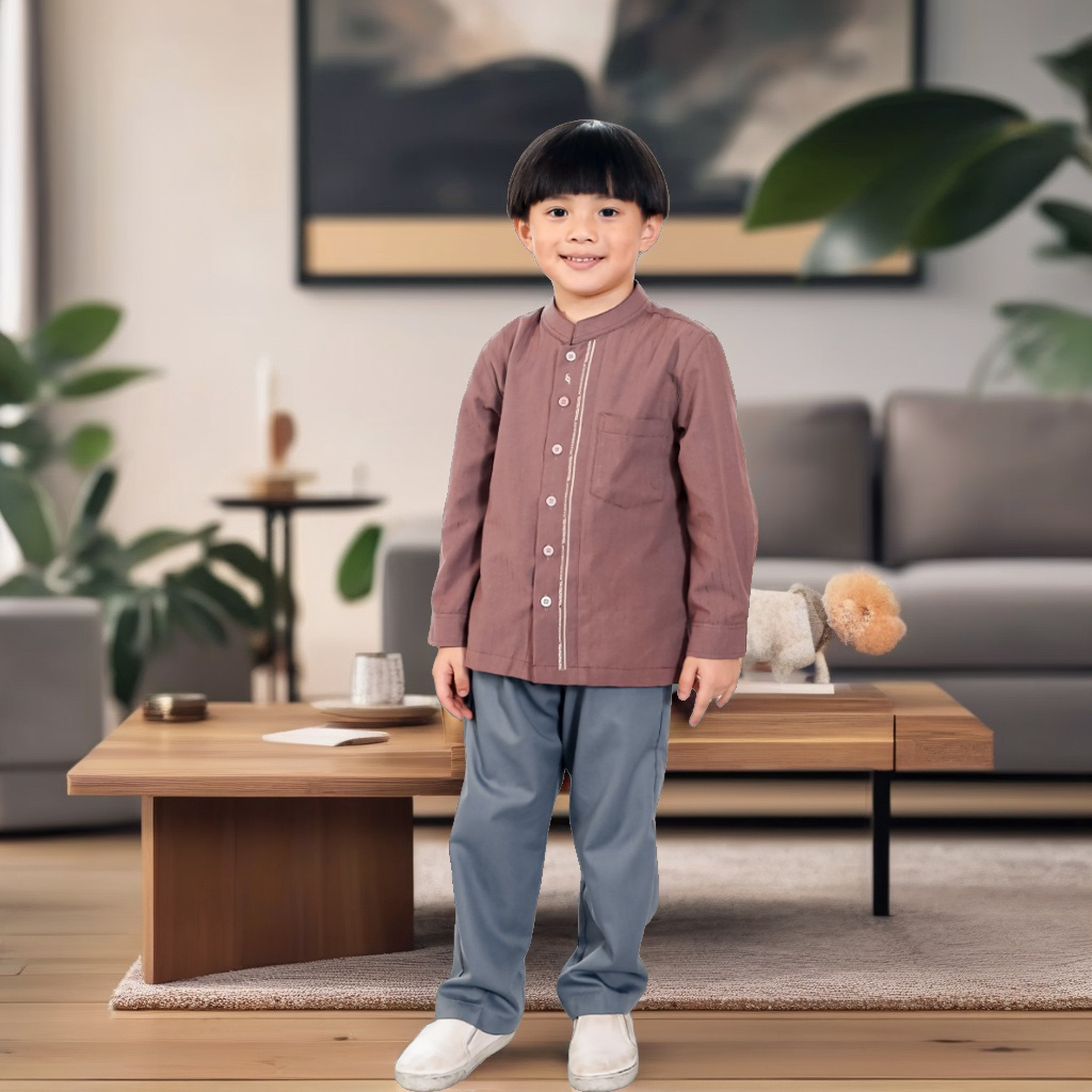 BAJU STELAN KOKO ANAK SEPLY KLIKO 113 ROSE BROWN