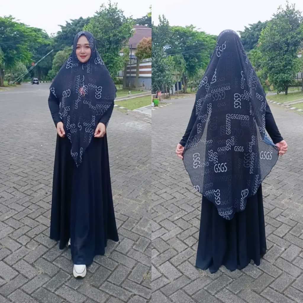 Khimar Ceruty Printing KH276 Gallery Syarifah (Apabila Stock Habis Bisa di Order PO)