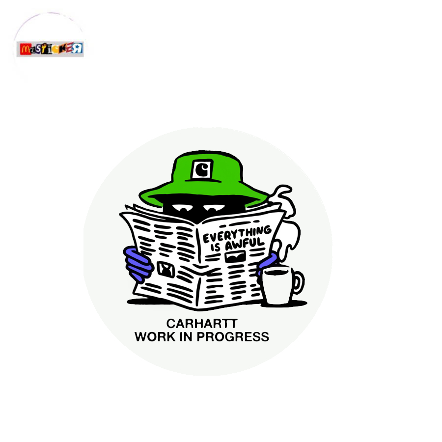 

sticker carhartt wip everthing awful graphic rounded stiker